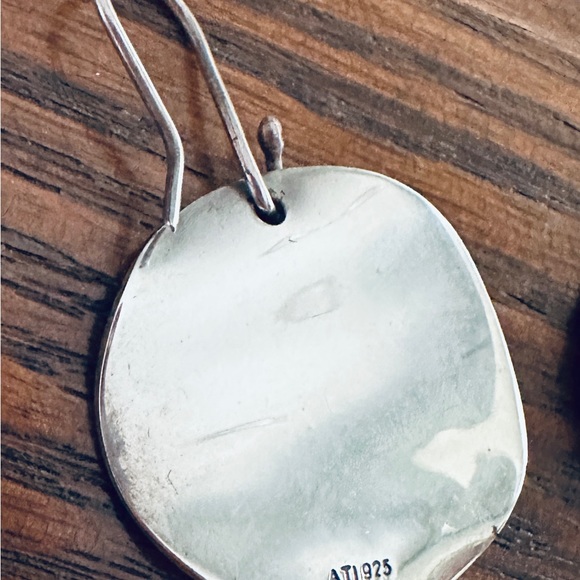 Sterling Silver Ripple Circle Disk Pierced Earrings - Picture 9 of 9